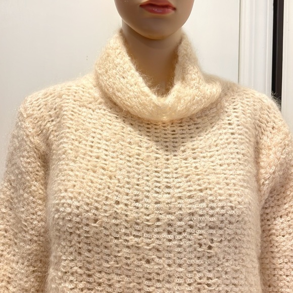 Eileen Fisher Italian yarn loose knit Womens  Boxy Sweater creamy size L - Picture 3 of 5